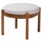 Baxton Studio Iliana Japandi Greyish Beige Fabric and Walnut Brown Finished Wood Ottoman Footstool 233-13165-ZORO - alternate 1